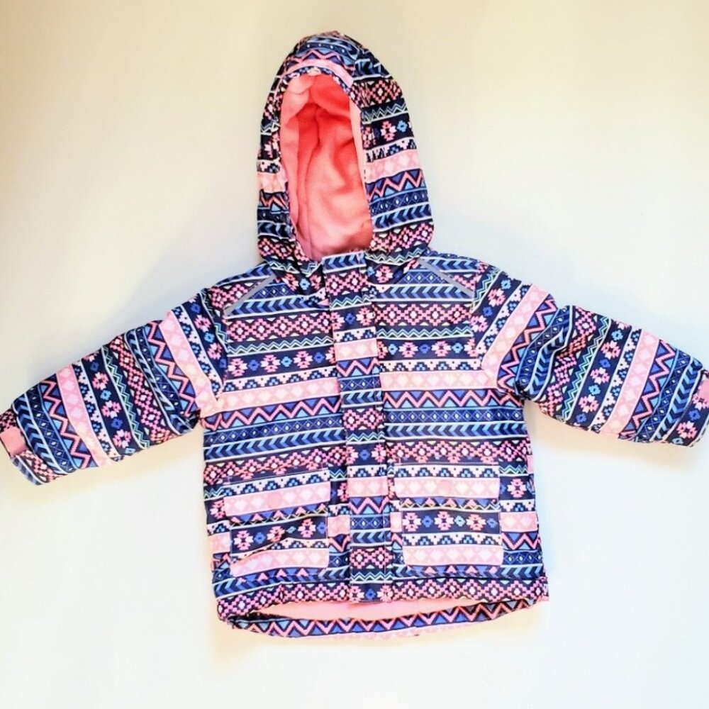 Mosaic print light to medium weight girl's jacket